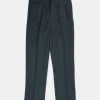 Hot 1930s American Style Herringbone Navy Tweed Trousers Pants&trousers