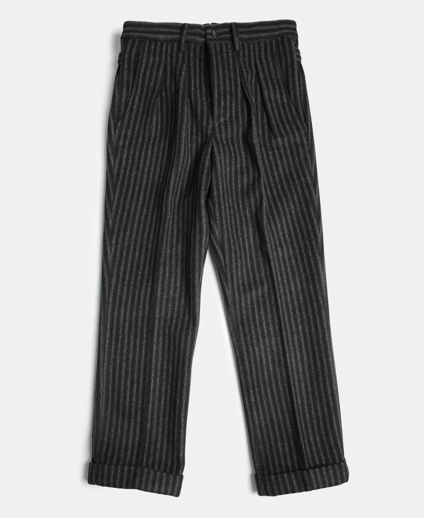 Discount 1920s Black & Gray Stripe Tweed Trousers Pants&trousers