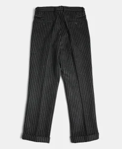 Discount 1920s Black & Gray Stripe Tweed Trousers Pants&trousers
