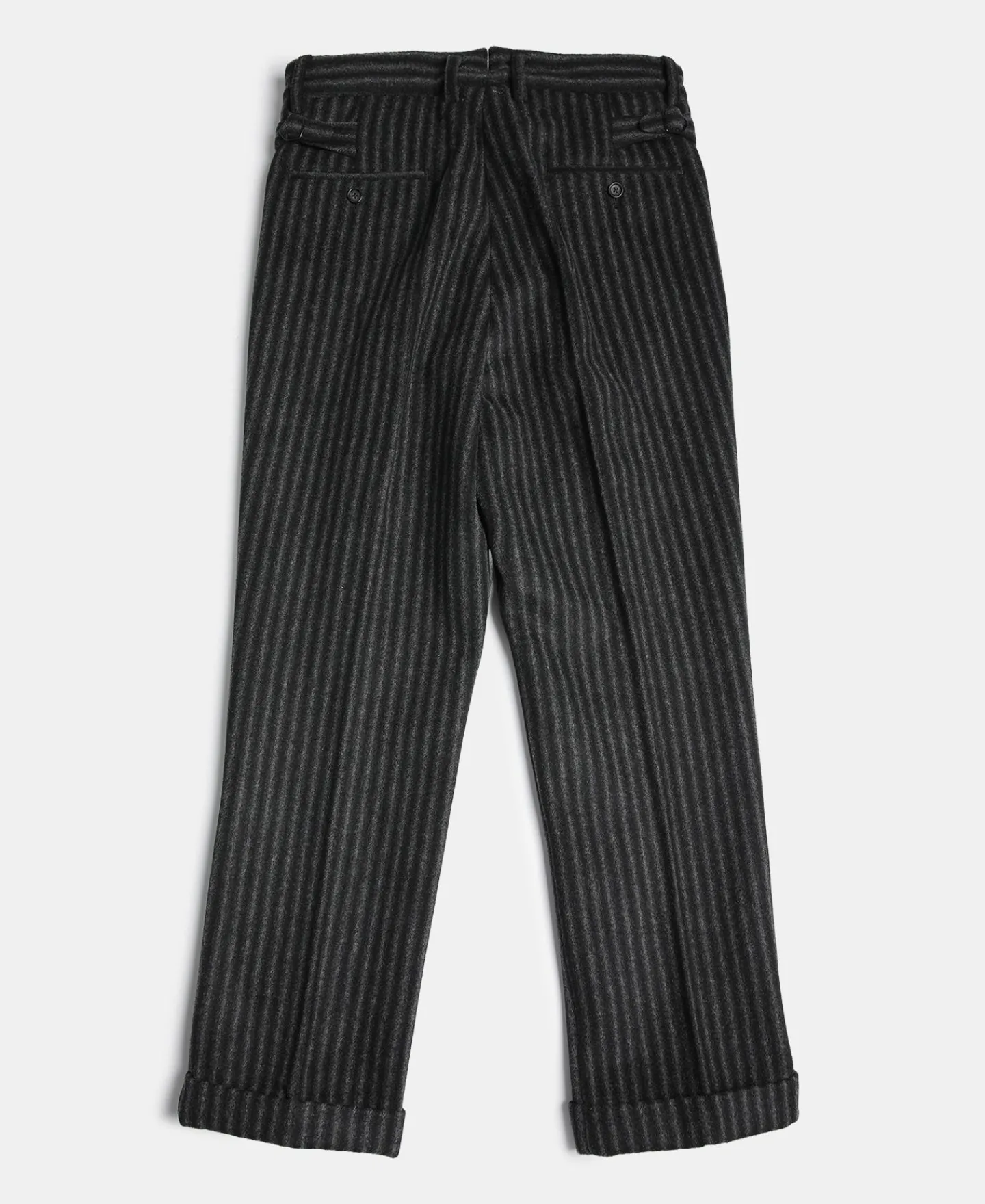 Discount 1920s Black & Gray Stripe Tweed Trousers Pants&trousers