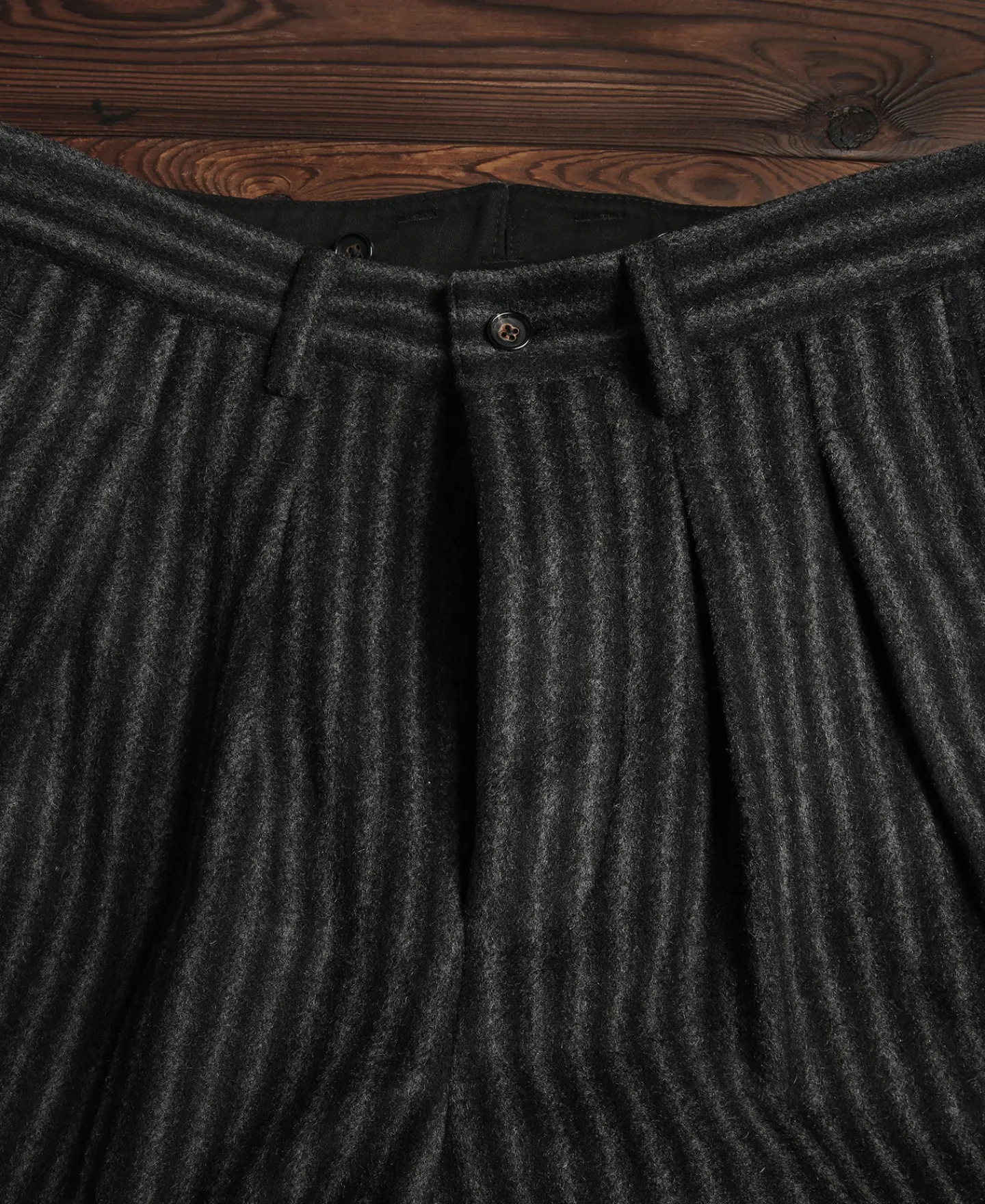 Discount 1920s Black & Gray Stripe Tweed Trousers Pants&trousers