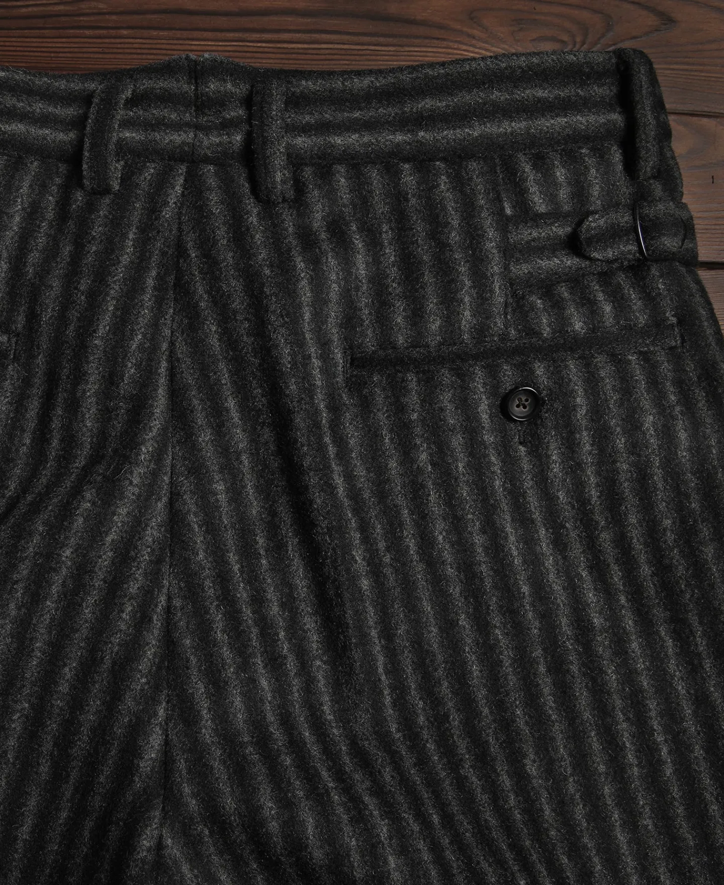 Discount 1920s Black & Gray Stripe Tweed Trousers Pants&trousers