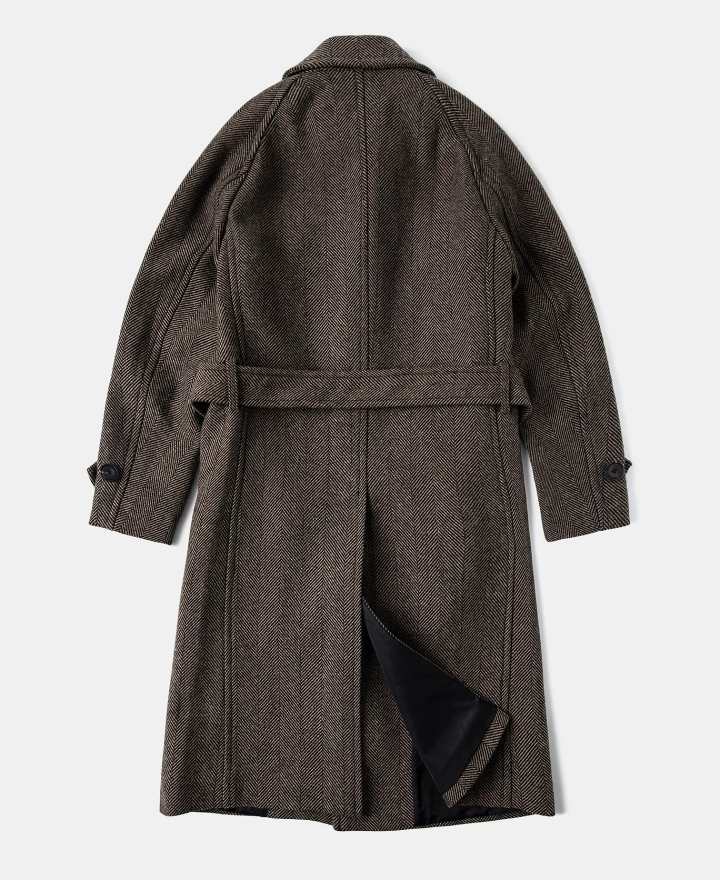 Sale 1920s Brown Herringbone Tweed Balmacaan Coat Jackets&coats