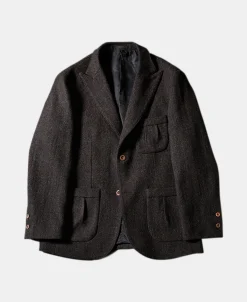New 1930s Chocolate Brown Tweed Safari Jacket Jackets&coats