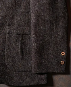 New 1930s Chocolate Brown Tweed Safari Jacket Jackets&coats
