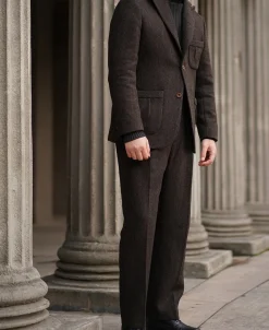 New 1930s Chocolate Brown Tweed Safari Jacket Jackets&coats