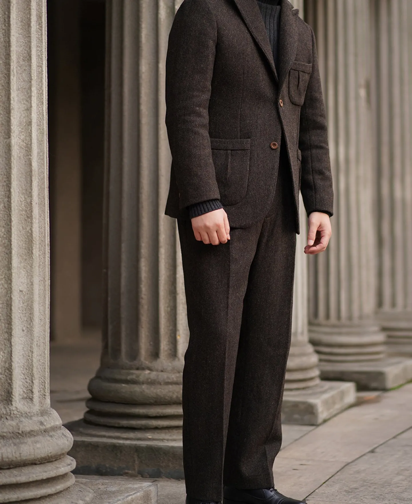 New 1930s Chocolate Brown Tweed Safari Jacket Jackets&coats
