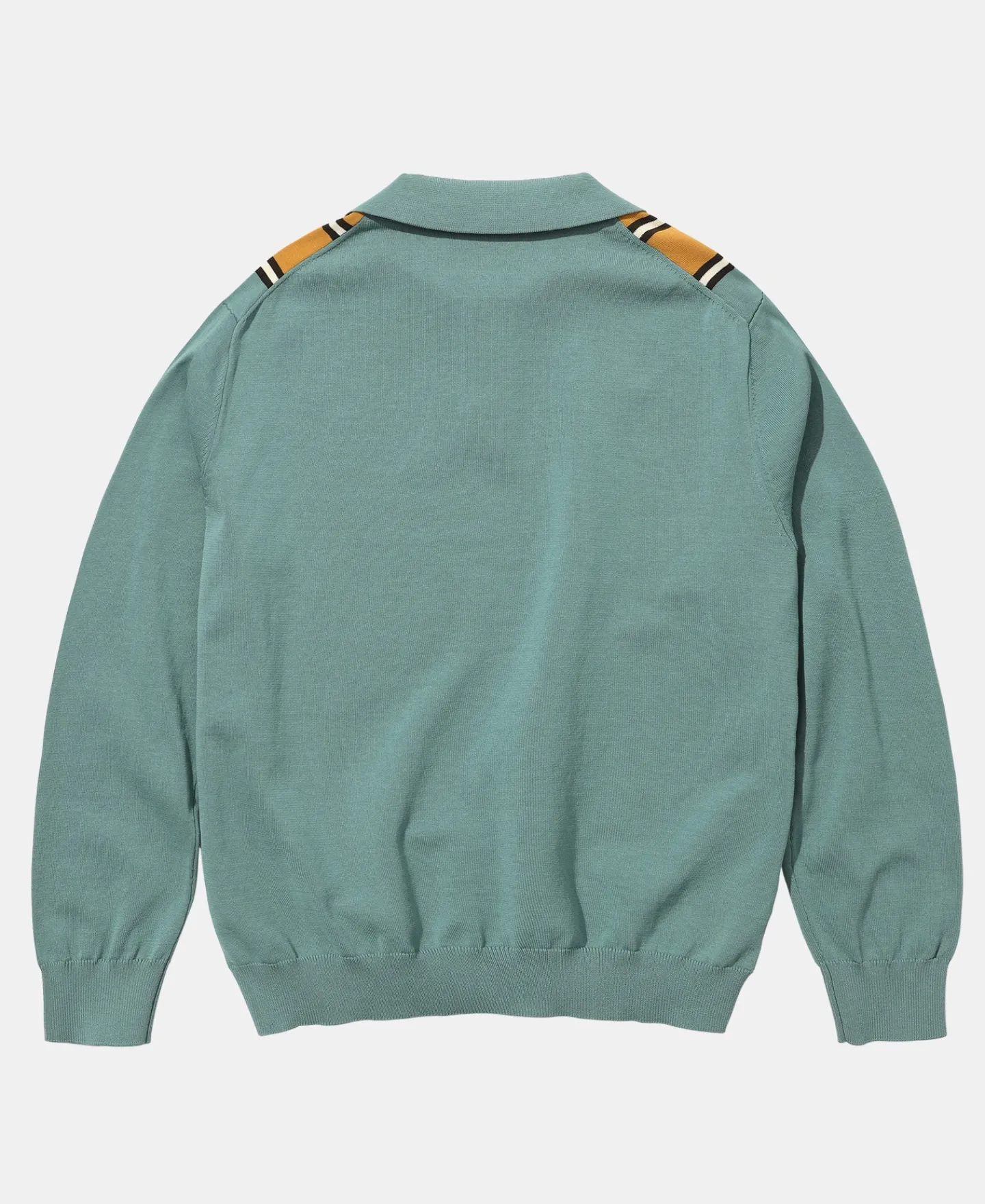 Fashion 1950s Contrast Stripe Long Sleeve Polo Shirt Polo Shirts | Long Sleeve T-Shirts