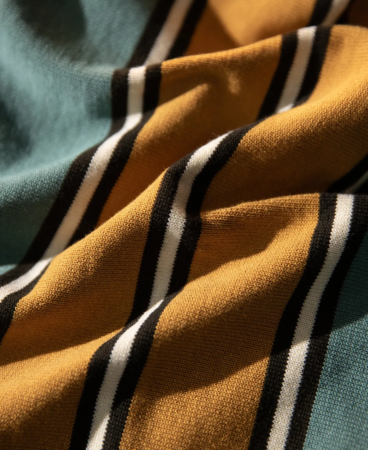 Fashion 1950s Contrast Stripe Long Sleeve Polo Shirt Polo Shirts | Long Sleeve T-Shirts