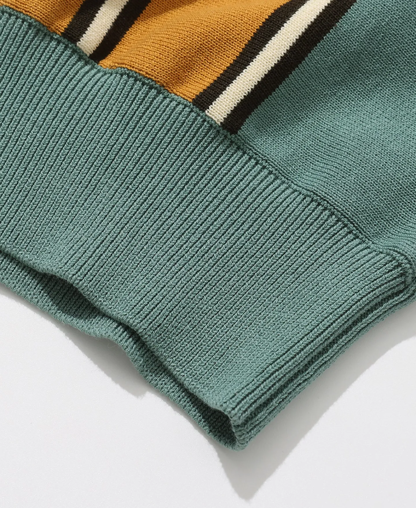 Fashion 1950s Contrast Stripe Long Sleeve Polo Shirt Polo Shirts | Long Sleeve T-Shirts