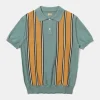 Fashion 1950s Contrast Stripe Polo Shirt Polo Shirts | Short Sleeve T-Shirts