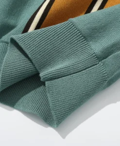 Fashion 1950s Contrast Stripe Polo Shirt Polo Shirts | Short Sleeve T-Shirts