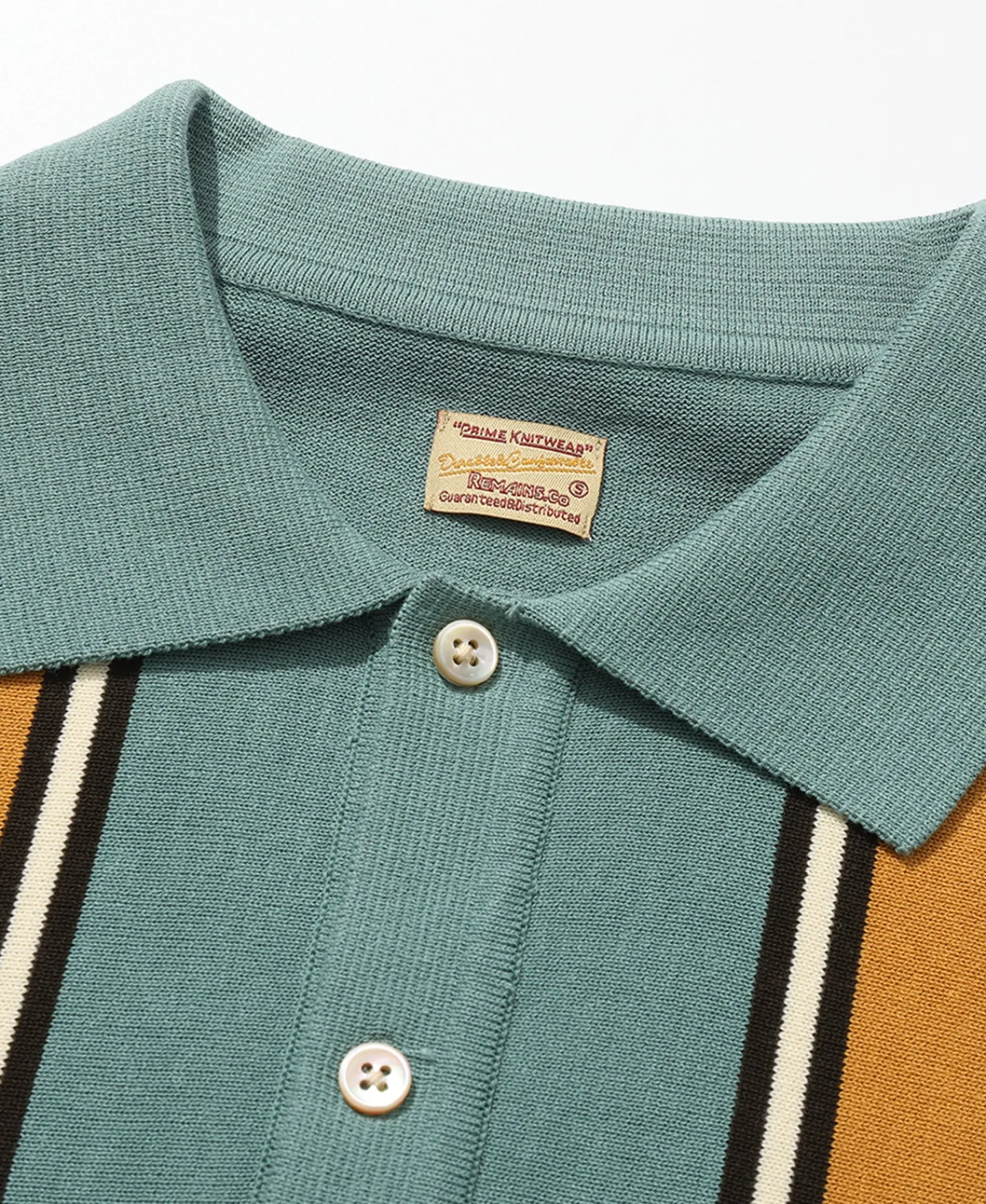 Fashion 1950s Contrast Stripe Polo Shirt Polo Shirts | Short Sleeve T-Shirts