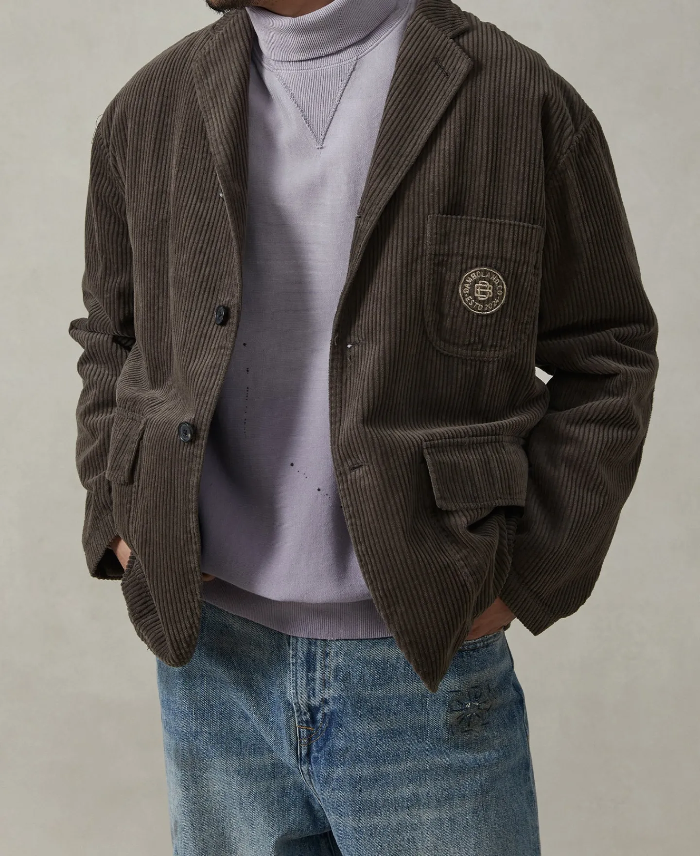 Online 1960s Corduroy Pocket Sport Coat - Gray Jackets&coats