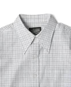 Fashion 1930s Dobby Grid Check Spearpoint Collar Dress Shirt Long Sleeve Shirts | Shirts