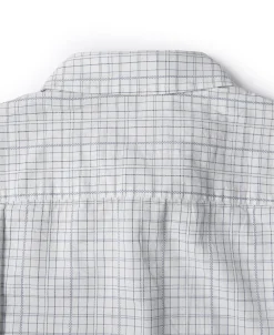 Fashion 1930s Dobby Grid Check Spearpoint Collar Dress Shirt Long Sleeve Shirts | Shirts