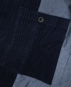 Fashion 1920s French Indigo Corduroy Suit Jacket Jackets&coats
