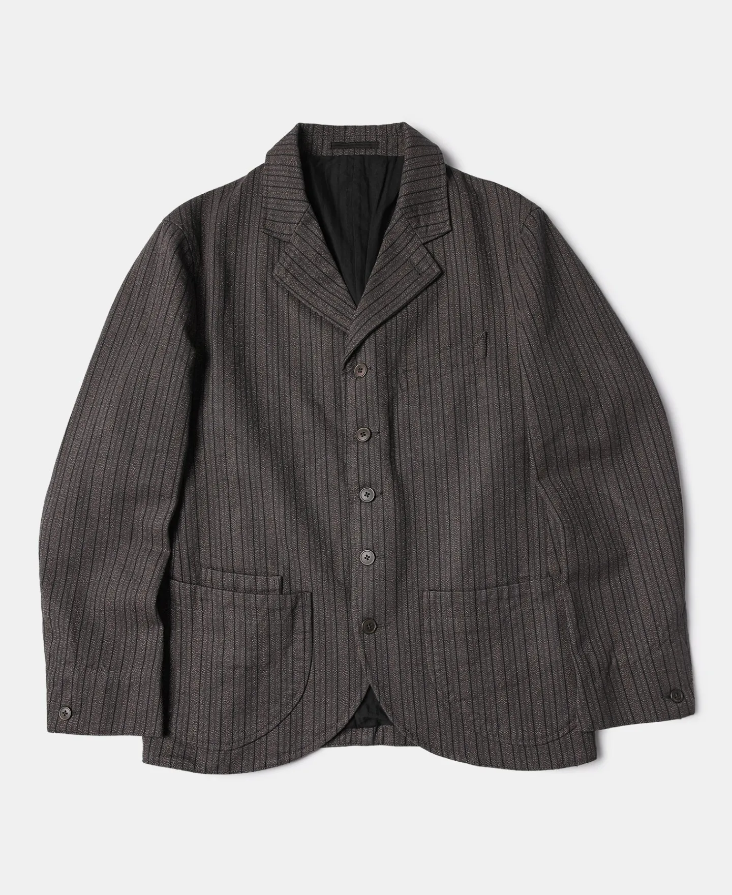 Best 1900s French Salt & Pepper Striped Chambray Sack Jacket Jackets&coats