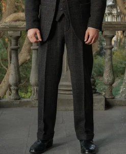 Fashion 1930s Glen Plaid Tweed Suit Trousers Pants&trousers