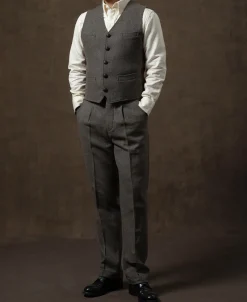 Hot 1920s Herringbone Tweed Trousers Pants&trousers