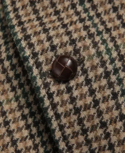Fashion 1950s Houndstooth Tweed Blazer Jackets&coats