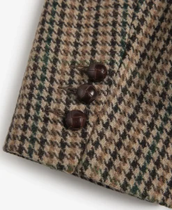Fashion 1950s Houndstooth Tweed Blazer Jackets&coats
