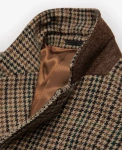 Fashion 1950s Houndstooth Tweed Blazer Jackets&coats