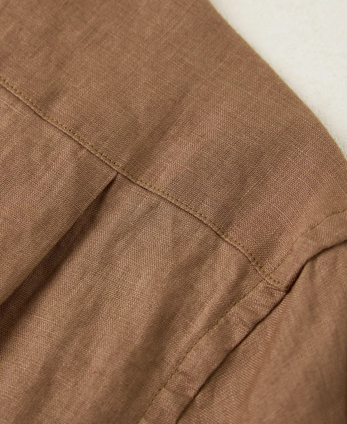 Hot 1950s Italian Collar Linen Shirt - Brown Short Sleeve Shirts | Shirts