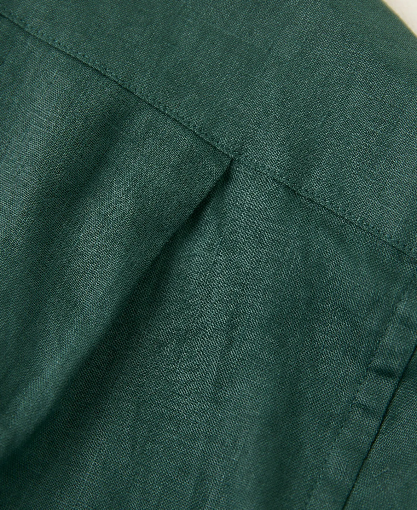 Online 1950s Italian Collar Linen Shirt - Dark Green Short Sleeve Shirts | Shirts