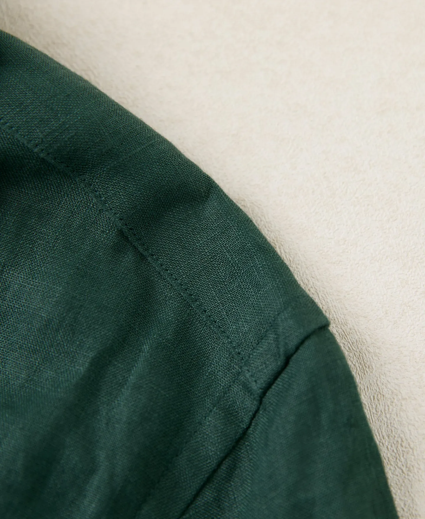 Online 1950s Italian Collar Linen Shirt - Dark Green Short Sleeve Shirts | Shirts