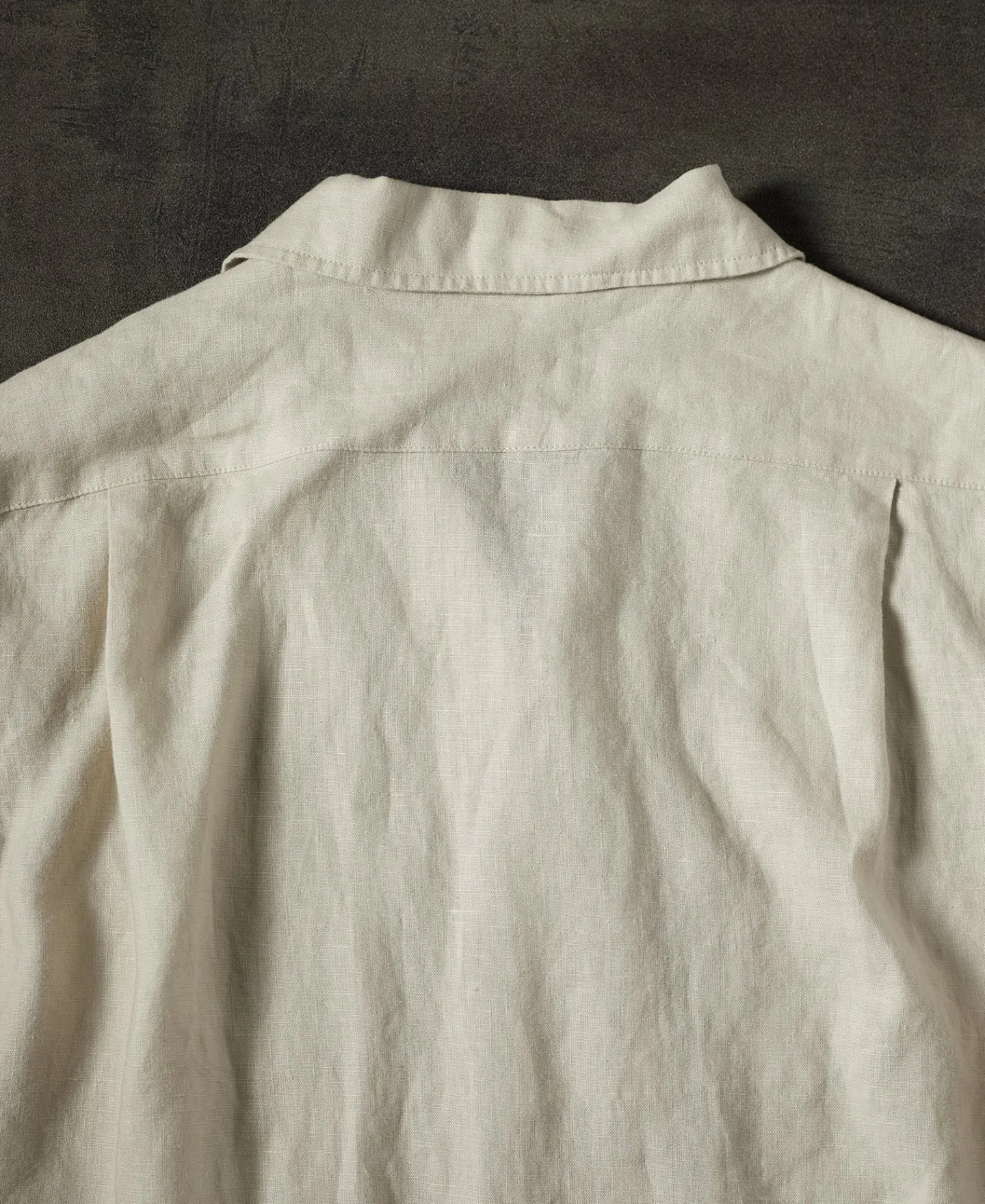 Sale 1950s Italian Collar Long-Sleeve Linen Shirt - Apricot Long Sleeve Shirts | Shirts