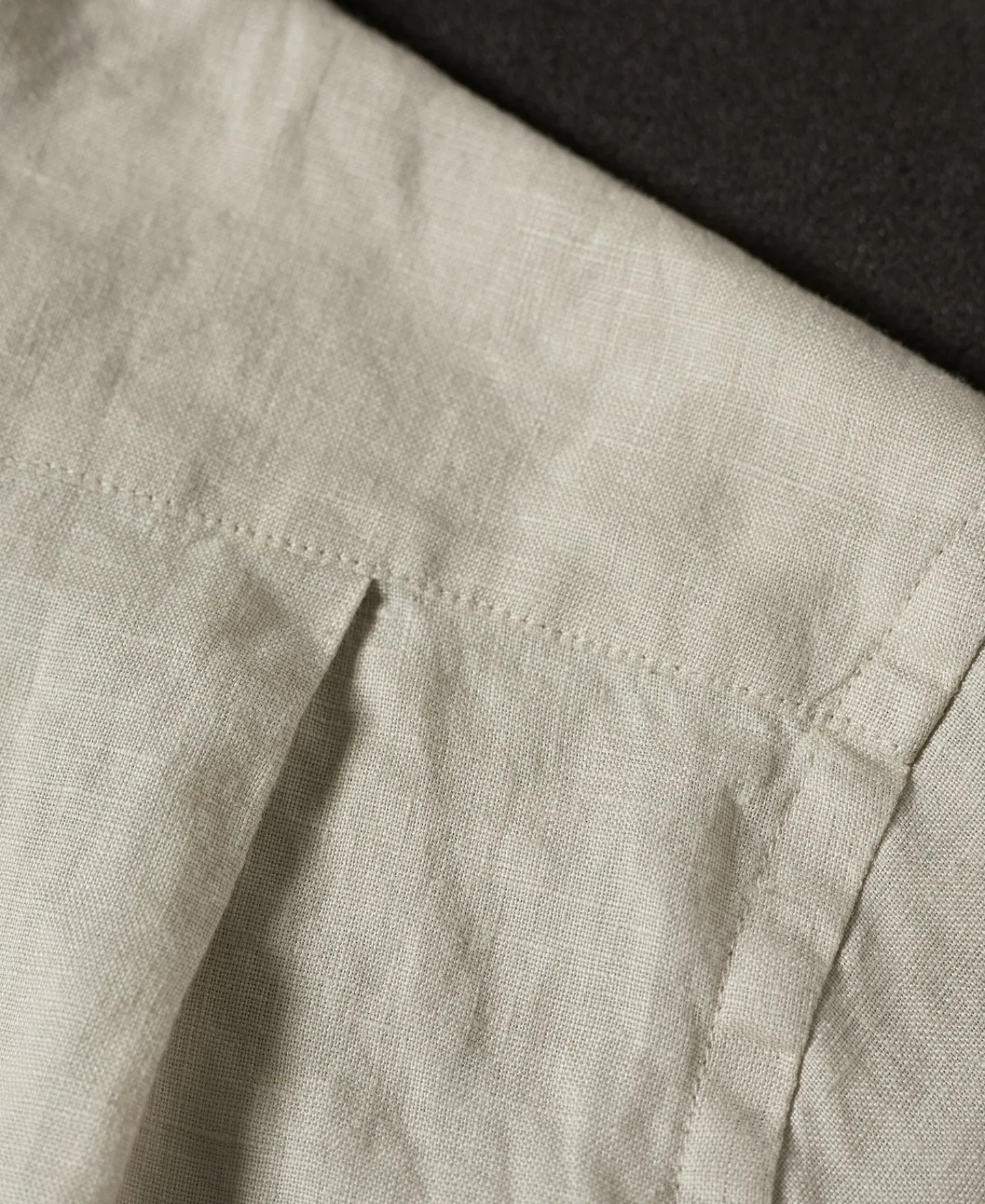 Sale 1950s Italian Collar Long-Sleeve Linen Shirt - Apricot Long Sleeve Shirts | Shirts