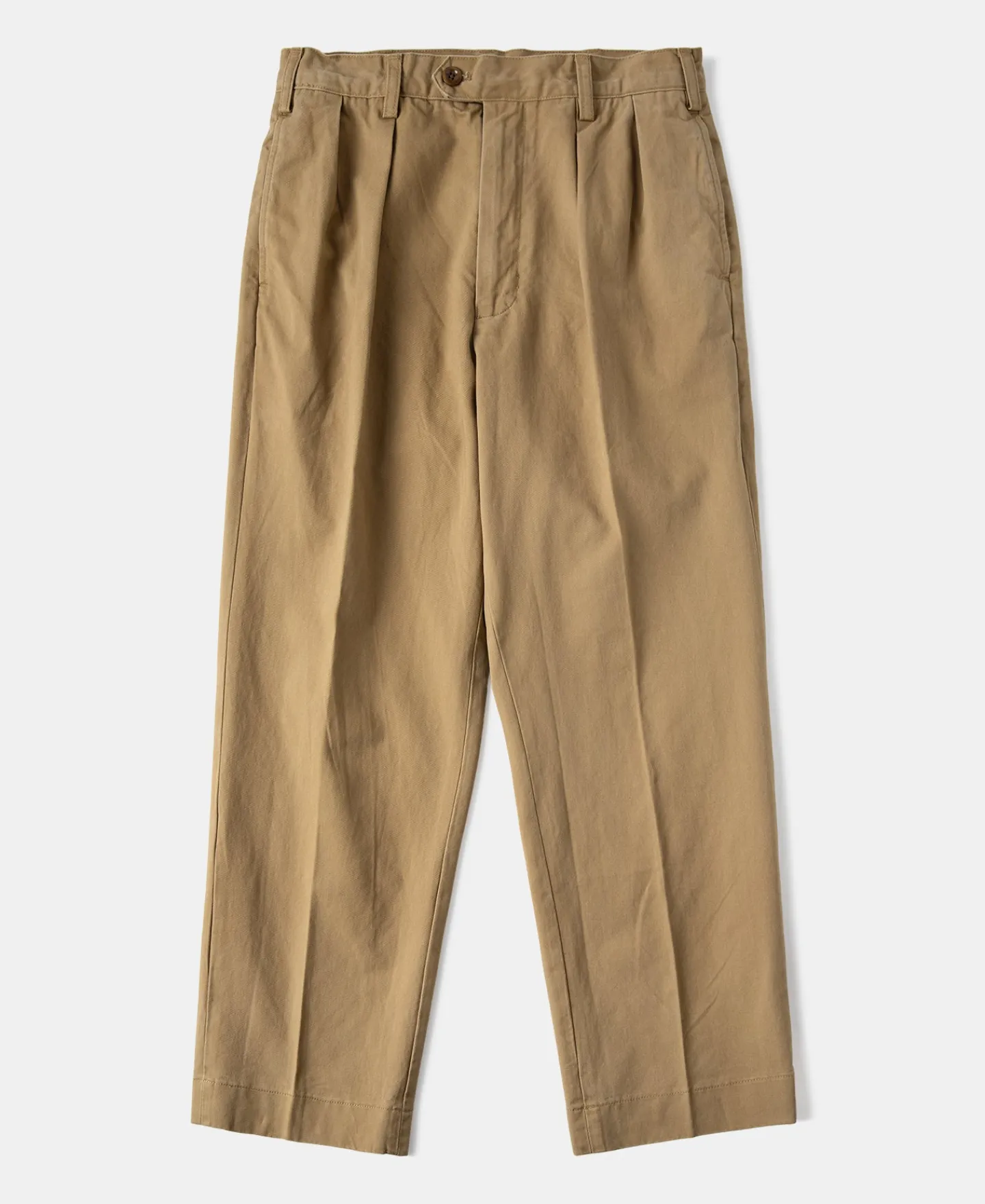New 1930s IVY Style Double Pleated Chino Trousers - Yellow Pants&trousers