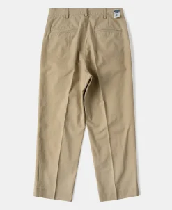 Clearance 1930s IVY Style Double Pleated Chino Trousers - Khaki Pants&trousers