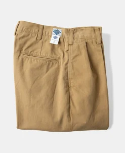 New 1930s IVY Style Double Pleated Chino Trousers - Yellow Pants&trousers