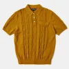 Discount 1960s Jacquard Slub Cotton Polo Shirt - Ginger Polo Shirts | Short Sleeve T-Shirts