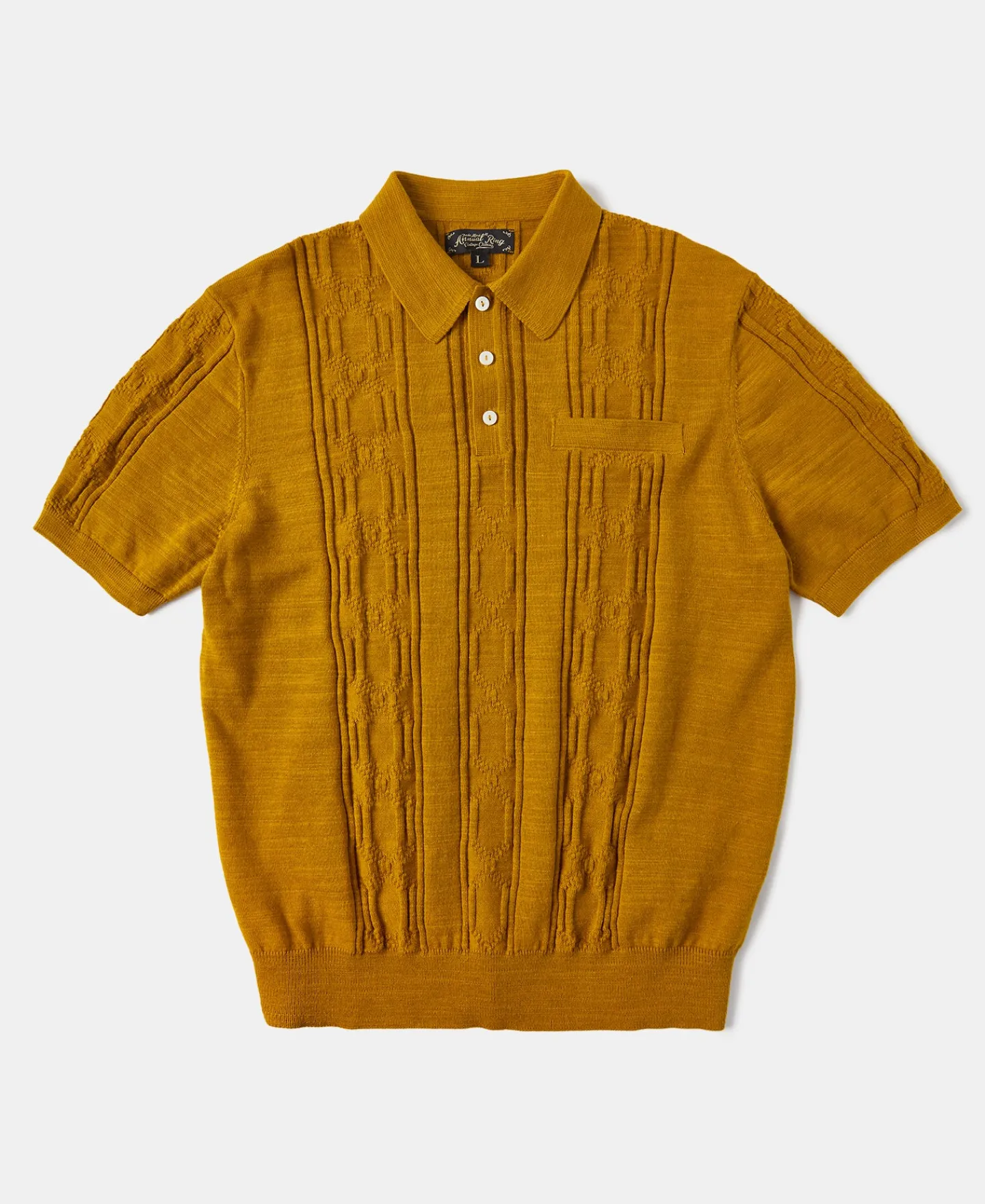 Discount 1960s Jacquard Slub Cotton Polo Shirt - Ginger Polo Shirts | Short Sleeve T-Shirts