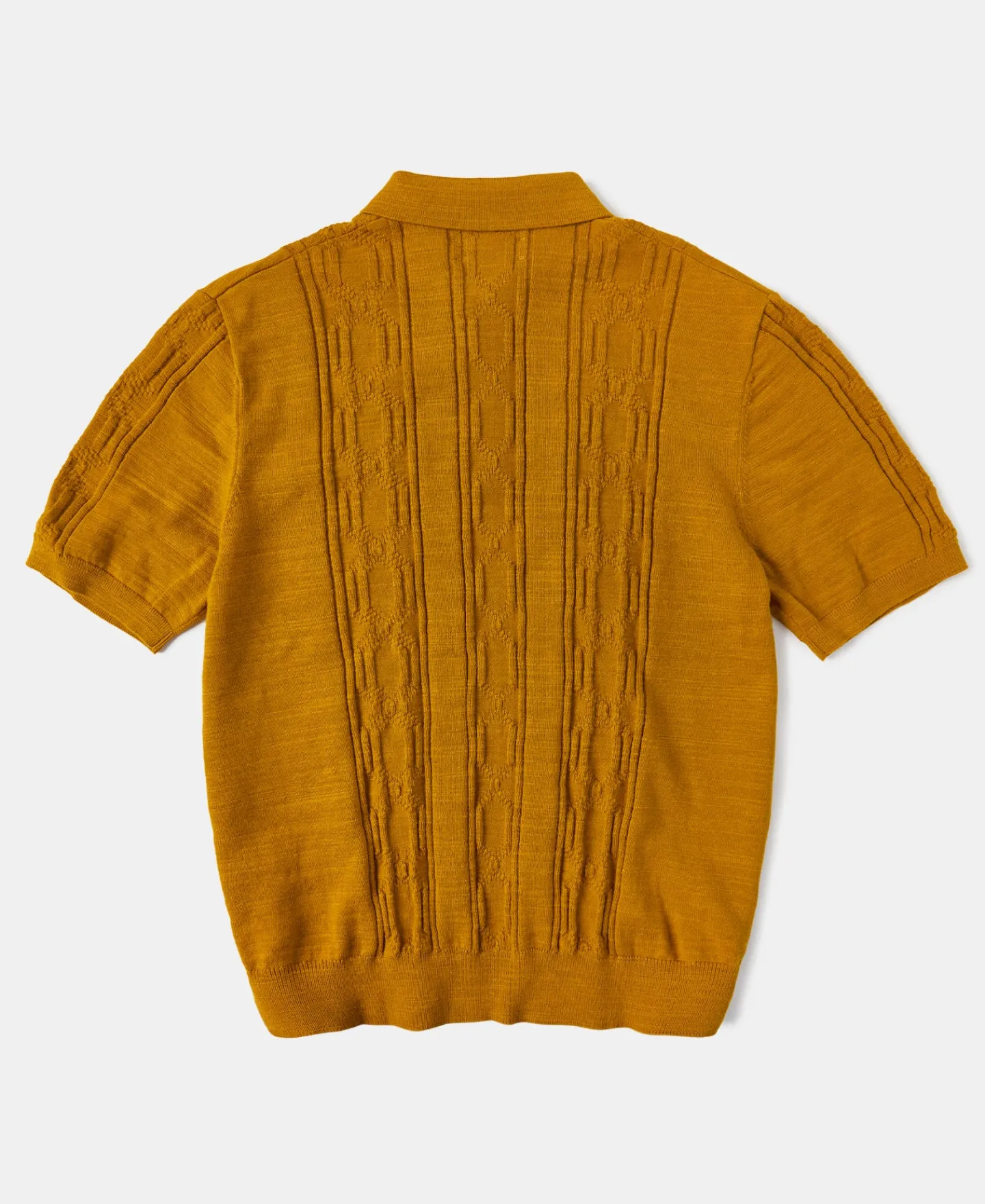 Discount 1960s Jacquard Slub Cotton Polo Shirt - Ginger Polo Shirts | Short Sleeve T-Shirts