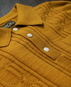 Discount 1960s Jacquard Slub Cotton Polo Shirt - Ginger Polo Shirts | Short Sleeve T-Shirts