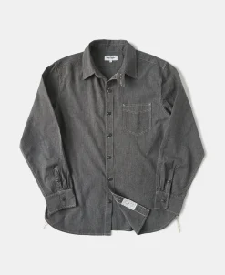 Best 1930s Jaspé Workshirt - Dark Gray Long Sleeve Shirts | Shirts