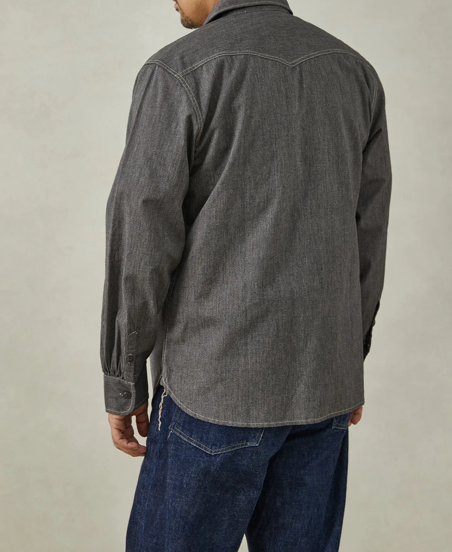 Best 1930s Jaspé Workshirt - Dark Gray Long Sleeve Shirts | Shirts