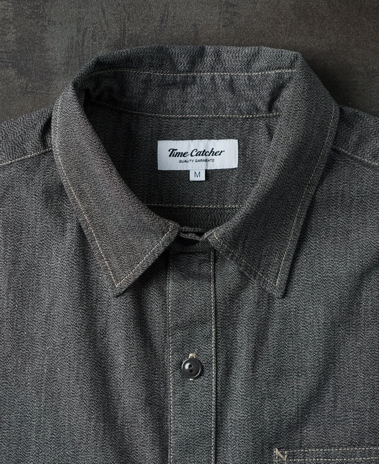 Best 1930s Jaspé Workshirt - Dark Gray Long Sleeve Shirts | Shirts