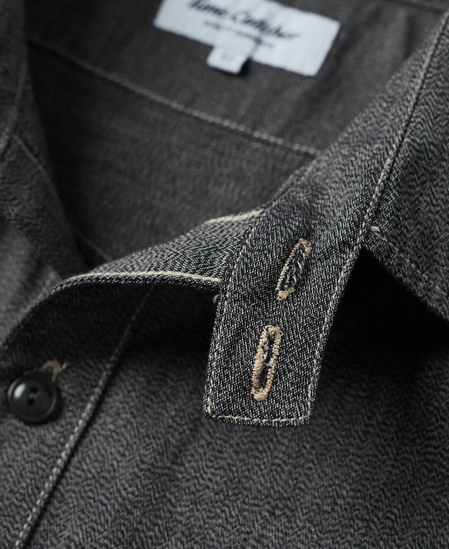 Best 1930s Jaspé Workshirt - Dark Gray Long Sleeve Shirts | Shirts