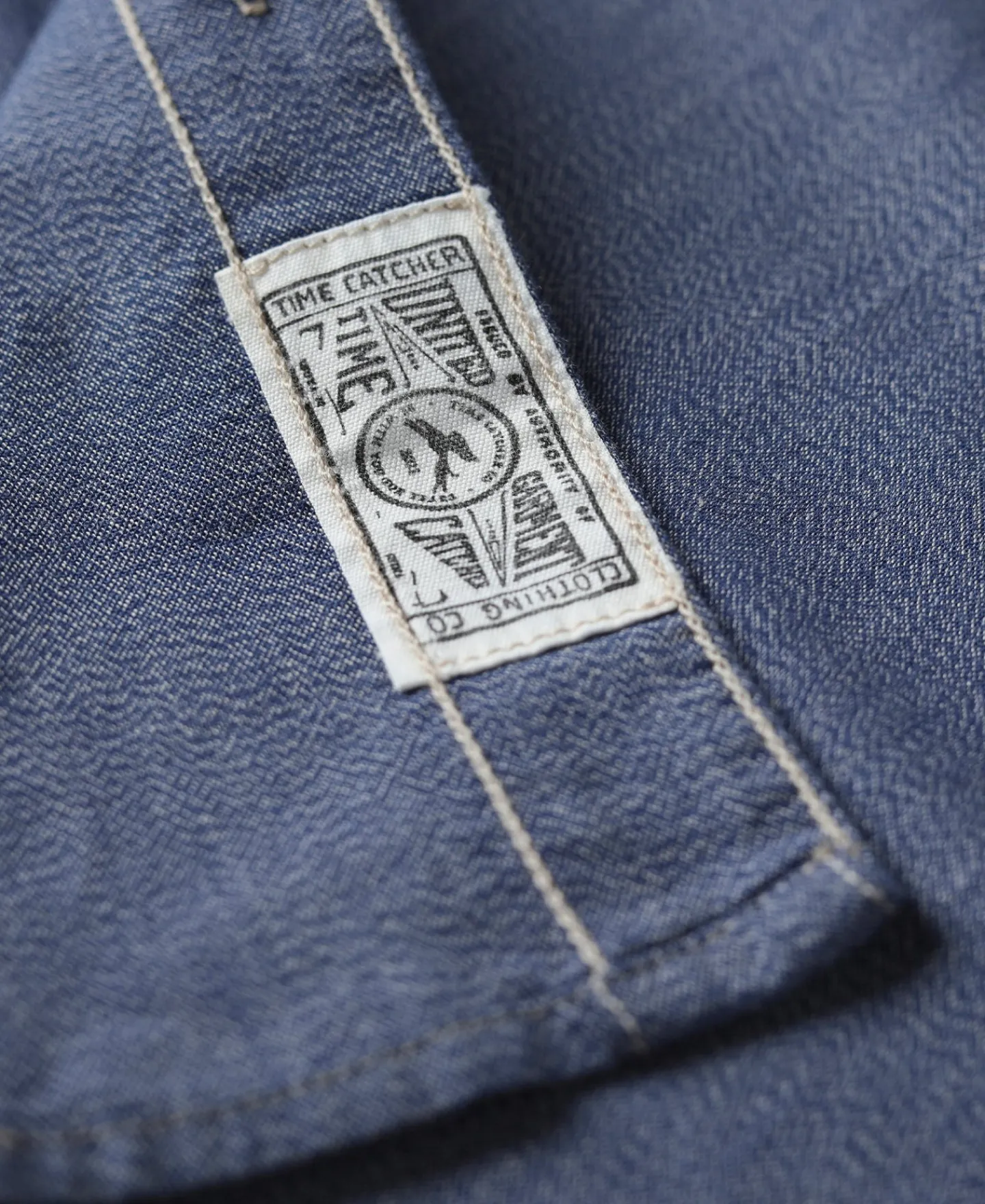 Discount 1930s Jaspé Workshirt - Grayish Blue Shirts | Long Sleeve Shirts