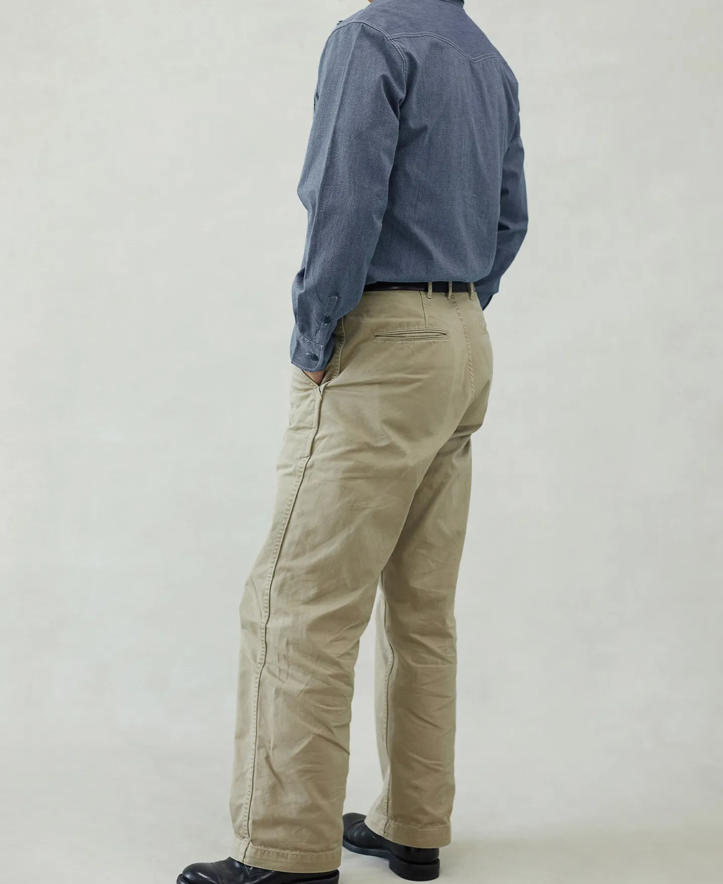 Discount 1930s Jaspé Workshirt - Grayish Blue Shirts | Long Sleeve Shirts