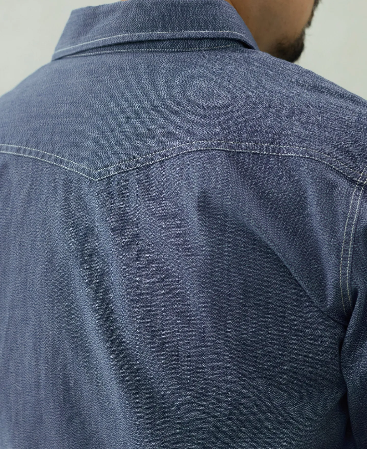 Discount 1930s Jaspé Workshirt - Grayish Blue Shirts | Long Sleeve Shirts