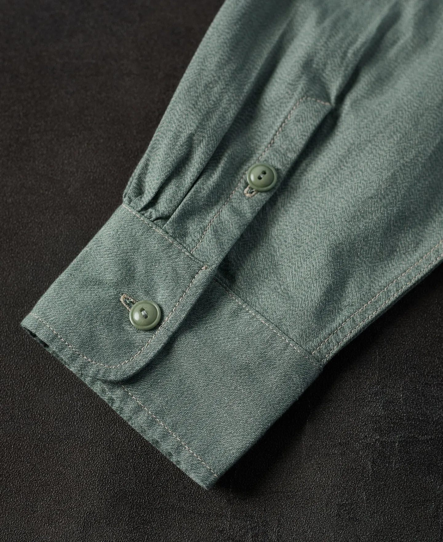 Best 1930s Jaspé Workshirt - Sage Long Sleeve Shirts | Shirts