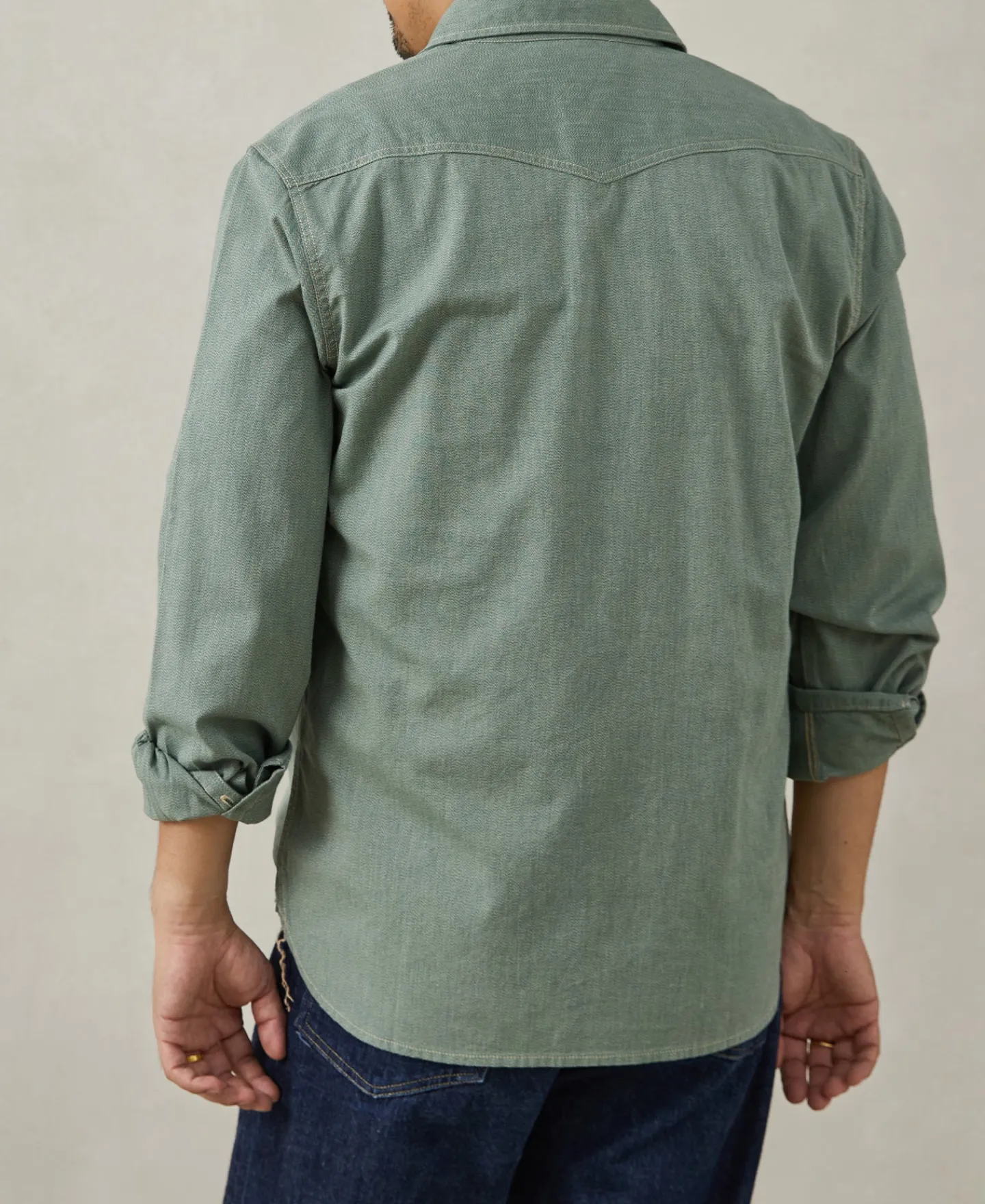 Best 1930s Jaspé Workshirt - Sage Long Sleeve Shirts | Shirts