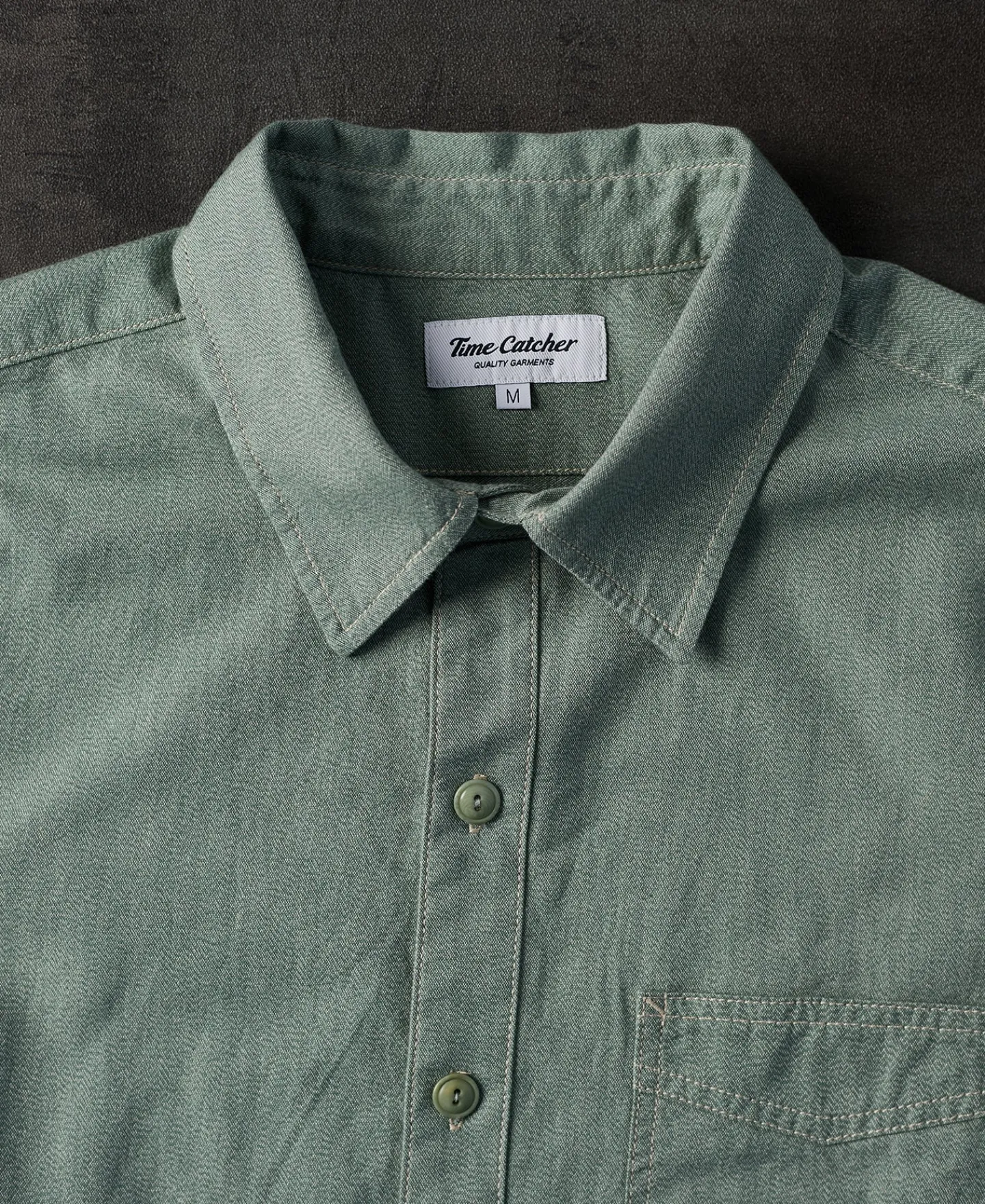 Best 1930s Jaspé Workshirt - Sage Long Sleeve Shirts | Shirts
