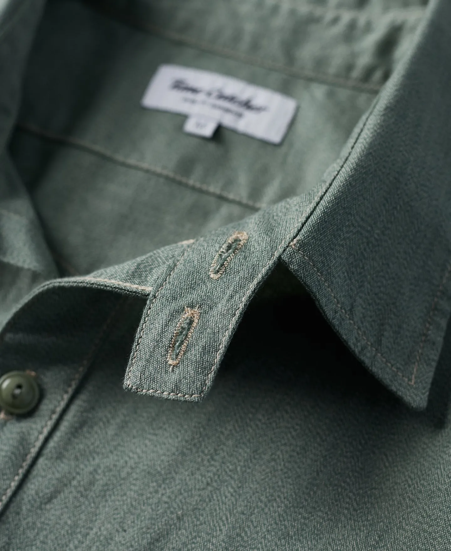 Best 1930s Jaspé Workshirt - Sage Long Sleeve Shirts | Shirts